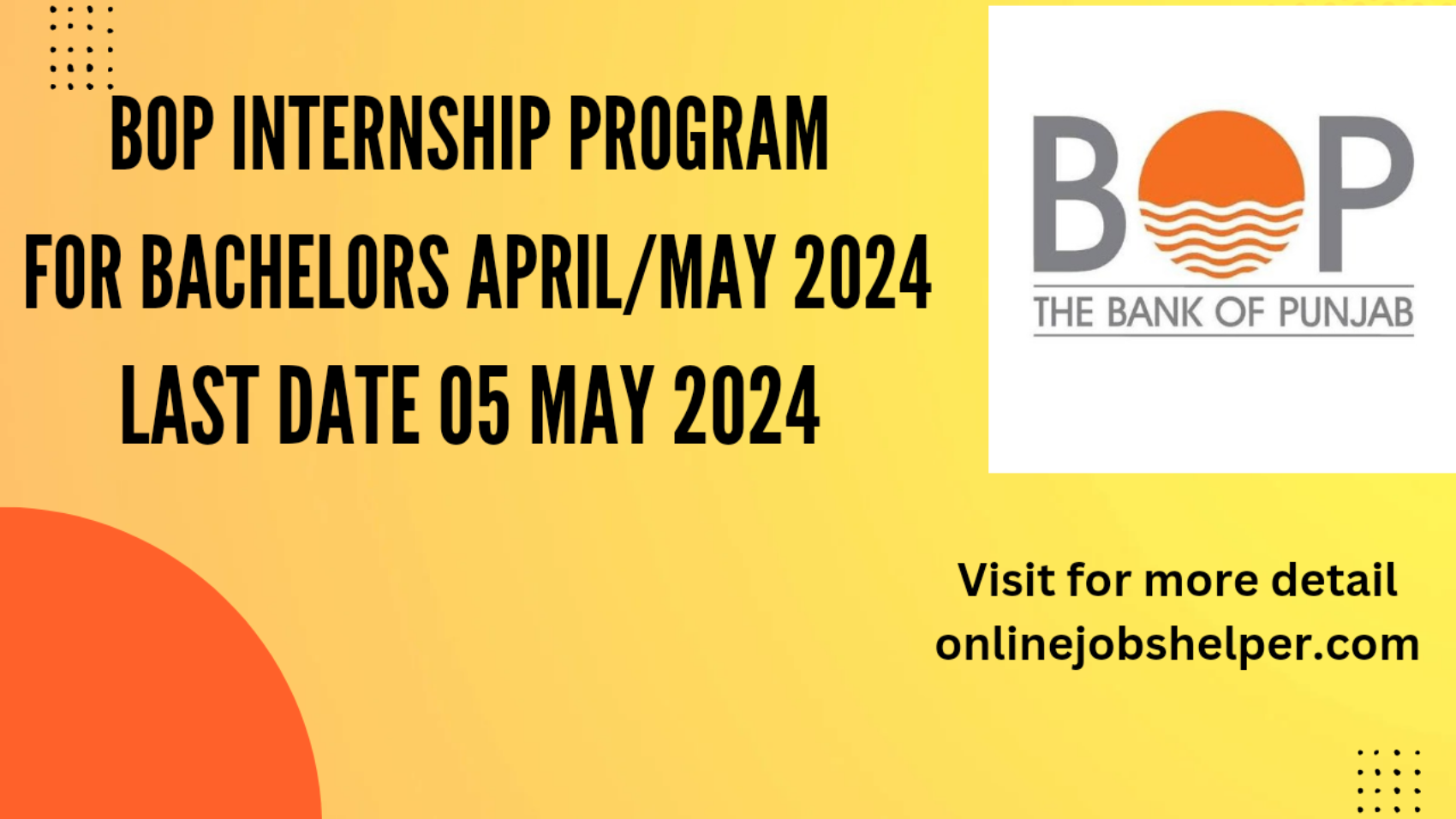 BOP internship 2024 for bachelor's