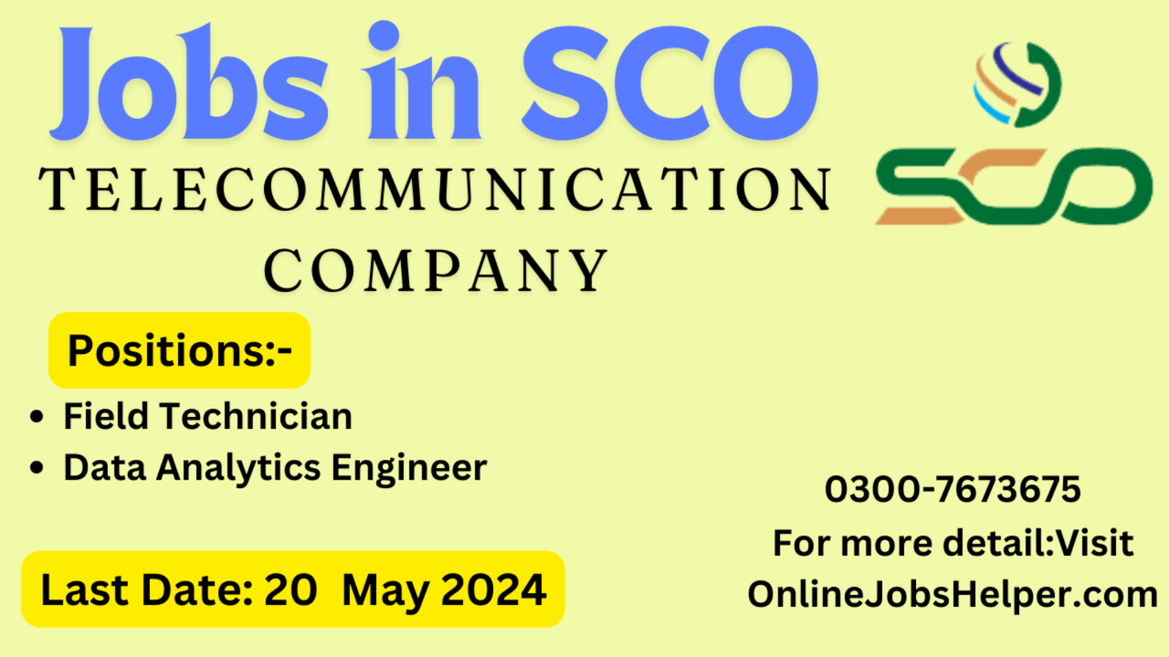 Jobs in SCO 2024